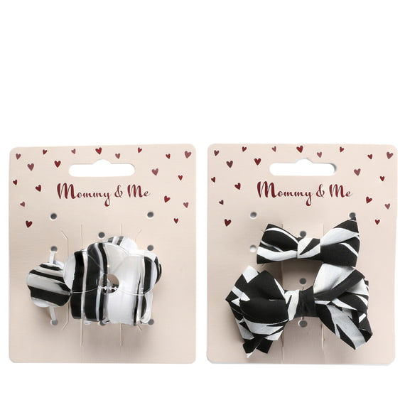Haarklammer/Pin Set - schwarz, weiss