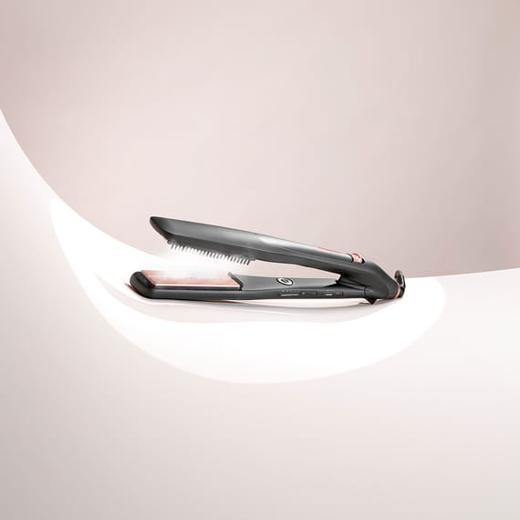Nano silver steam top hair straightener
