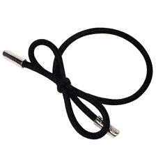 Hair Tie Bow Metal Plain Black