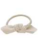 Leather Bow Small Hair Tie Cream