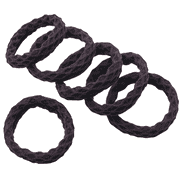 Élastiques à cheveux sans couture avec structure alvéolée, 4,5 cm de diamètre, noirs, par 6