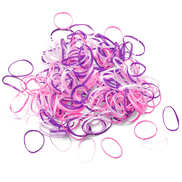 Mini Rasta-Haargummis, 10 mm, lila-rosa-violett sortiert, 250 Stück