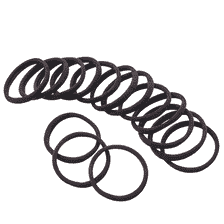 Seamless Mini Hair Elastics, Ø 3.5 cm, 15 pcs. - Black