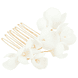 Small Hair Comb With Ceramic Flowers