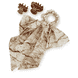 Scrunchie di Perle con Fiocco Marmorizzato e Due Fermagli per Capelli - marrone chiaro