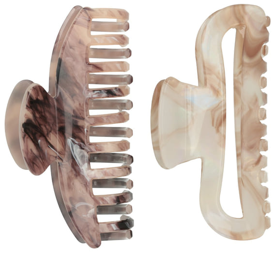 Pince À Cheveux 2 pcs – Marron, Beige
