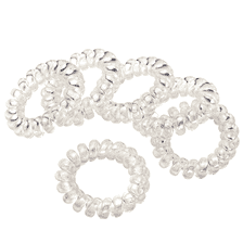 Élastiques À Cheveux Spirale, Ø 4 cm, 6 pcs. - Transparent