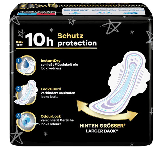Secure Night Sanitary Towels with Wings - 8 Pcs.