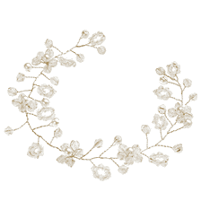 Accessoire décoratif pour cheveux dans un style bohème, fil fin, fait main avec perles et petites fleurs