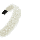 Cerchietto di perle con perle grandi e piccole, 3 cm, bianco sporco