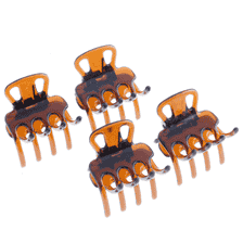 Claw clip, tortoise, plastic, 4 pcs