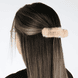 Cerchietto e Fermaglio per Capelli in Finta Pelliccia - beige e marrone