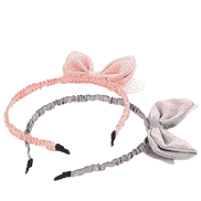 Hair band for girls with bow, two-pack