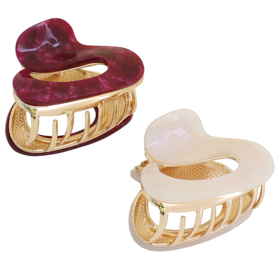 Hair Clip With Curved Acrylic Plate