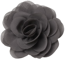 Fiore di stoffa in tessuto fine su clip, marrone grigio