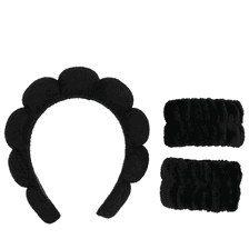 Serre-Tête Démaquillant Avec Bracelets - Noir