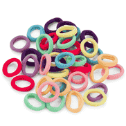 Baby pony-tail holders, elastic and hold their shape, 2 cm diameter, 40 pieces