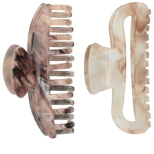 Pince À Cheveux 2 pcs – Marron, Beige