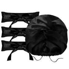 Sweet Dreams Satin Set - Black