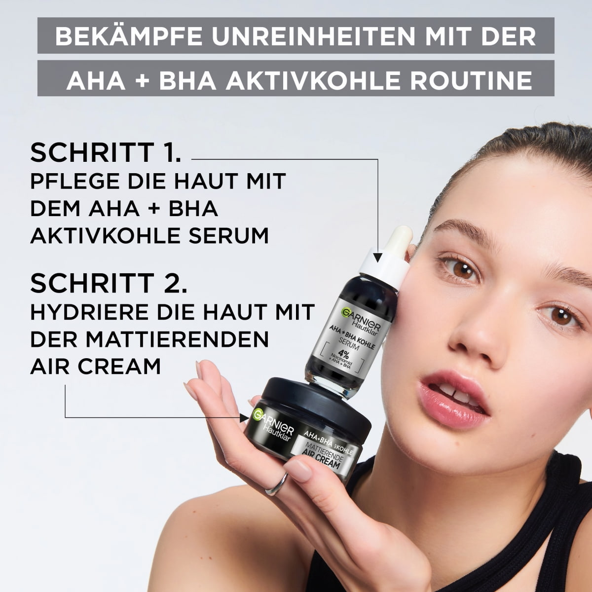 Garnier • Gesichtscreme 3in1 Mattierende Air Cream AHA+BHA •