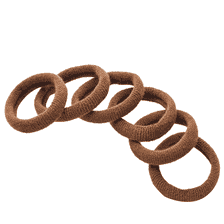 cravatta per capelli, marrone, 6 elastici morbidi