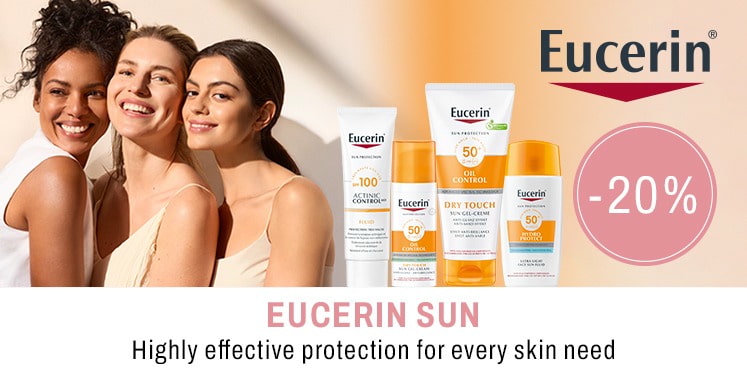 Benefit from 20% off eucerin sun products now