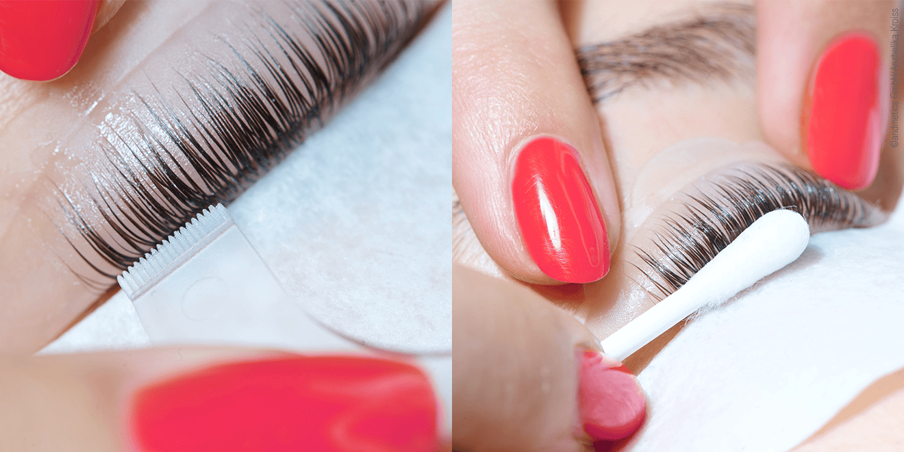 The Perm Lotion is applied to the lashes with the help of a microbrush.